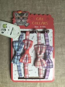 EXPAWLORER Cat Collar Breakaway w/ Bell 4 pk Classic Plaid Bow Tie Collars
